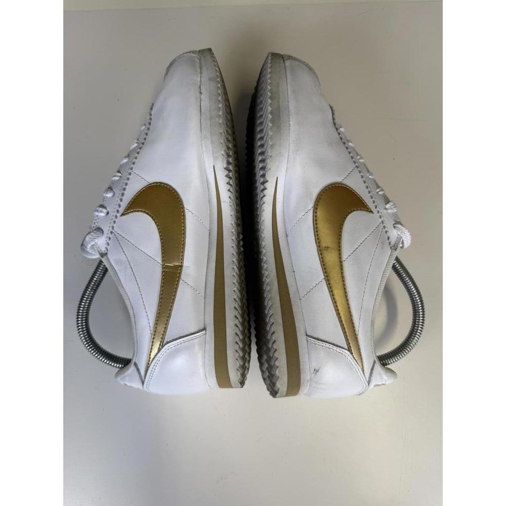 Men's Nike Cortez Prm Leather 2025 Metallic Gold Swoosh White Women's Size 8.5 - Picture 7 of 9